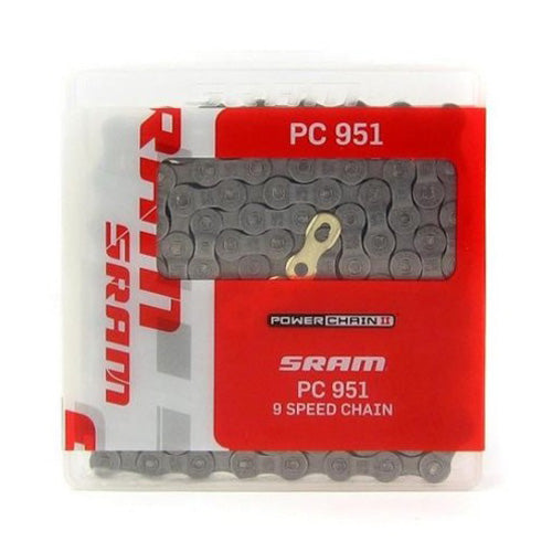 SRAM PC-951 9 Speed Power Chain II - 114 Links Grey/Gold