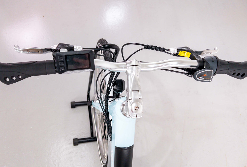 Emu Classic Light Blue Low Step Electric Hybrid Bike - 10.4Ah