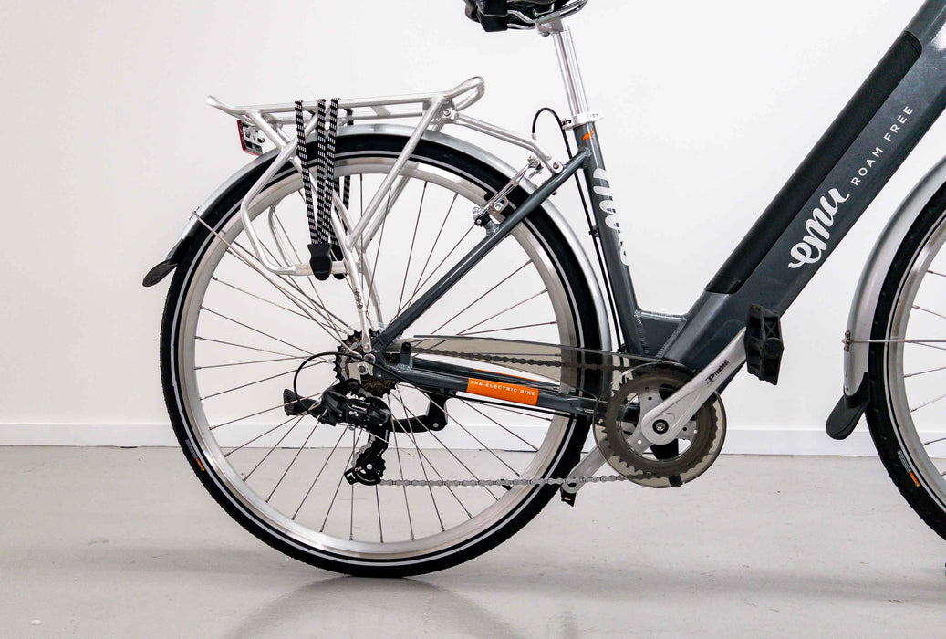 Emu Roam Grey Low Step Electric Hybrid Bike - 10.4Ah