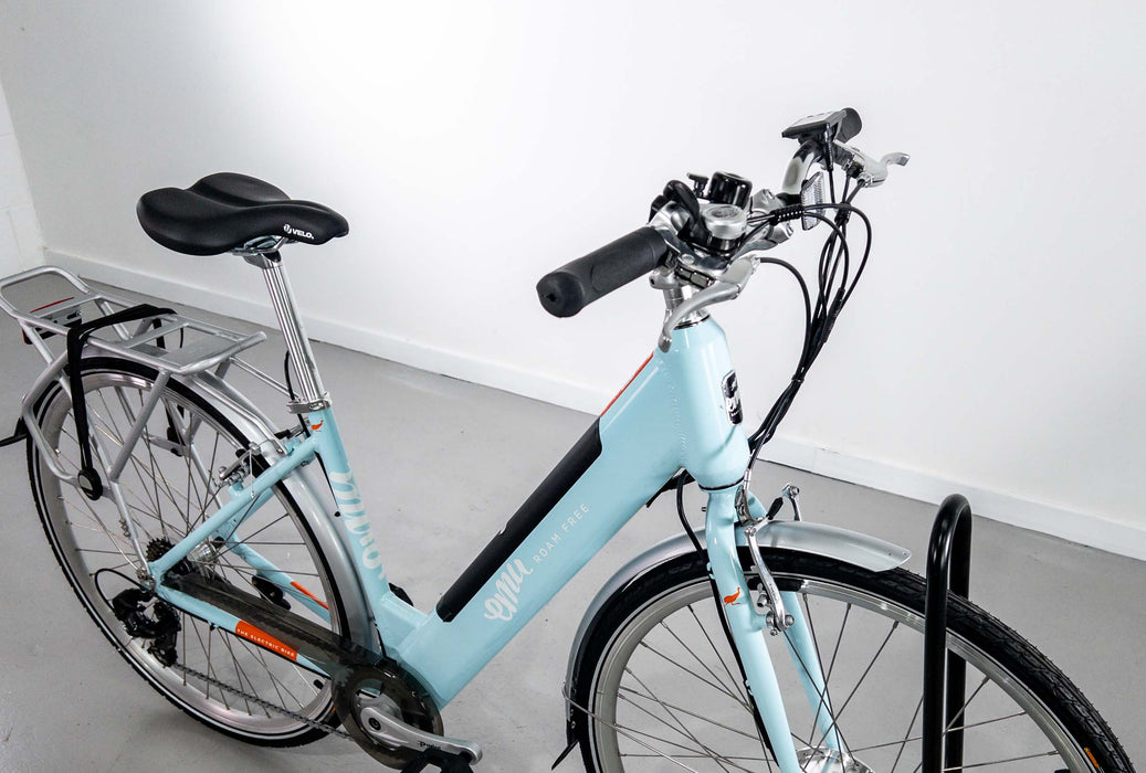 Emu Roam Light Blue Low Step Electric Hybrid Bike - 14.5Ah