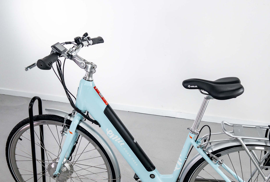 Emu Roam Light Blue Low Step Electric Hybrid Bike - 14.5Ah