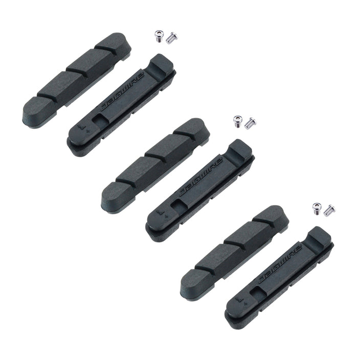 3x Jagwire Brake Pad Road Pro S Dry Insert Black, Pairs