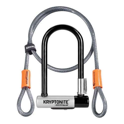 Kryptonite Kryptolok Mini-7 U-lock with 4ft Flex Cable Bracket